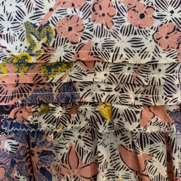 Ulla Johnson Remy Puff Sleeve Floral Blouse Womens 8 Cotton Blend Ivory Boho - Picture 13 of 16